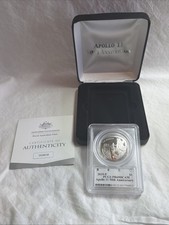 2019 Apollo 11 50th $1 Silver 999 Proof PC69 Boxed Coin Slabbed COA Gary Cooper
