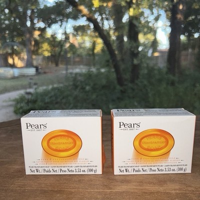 SET OF 2 Pears Transparent Glycerin Bar Soap 3.53 Oz Each ORANGE