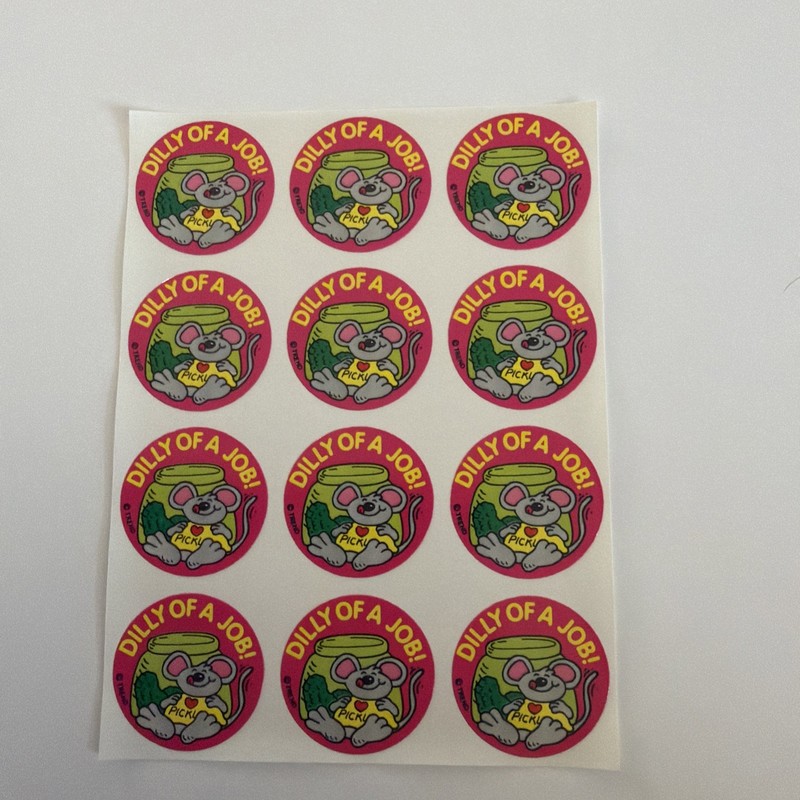 Vintage Stickers Trend Scratch N Sniff Dilly Of A Job Pickle Good Scent