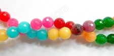 Gemstone Colored Jade, Natural Jade Faceted Round Beads