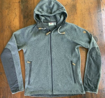 Fjallraven Ovik Fleece Hoodie Jacket Mens Medium Gray Full Zip Hiking Gorpcore