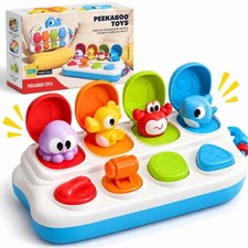 Baby Pop Up Toys for 1 Year Old Boy Gifts, Montessori Cause and Multicolored