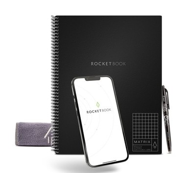 Rocketbook Matrix Smart Reusable Graph Paper Notebook, Digitally Connected, I...