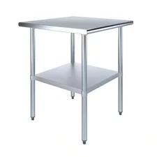 30 In. X 30 In. Stainless Steel Kitchen Utility Table with Adjustable Bottom She