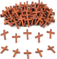 50 Pack Small Wooden Crosses, 1.2X1.7 Inches, Mini Crosses for Crafts