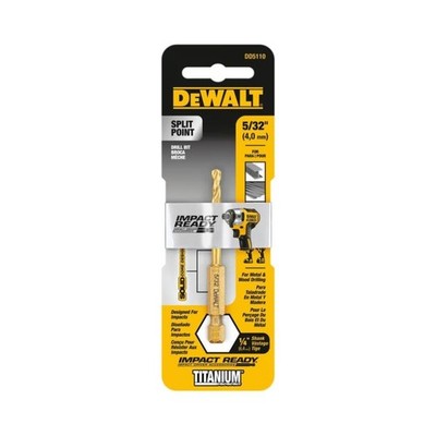 (J) DeWalt 5/32'' X 2-13/16'' Impact Ready High Speed Hex Shank Drill Bit (DD5110)