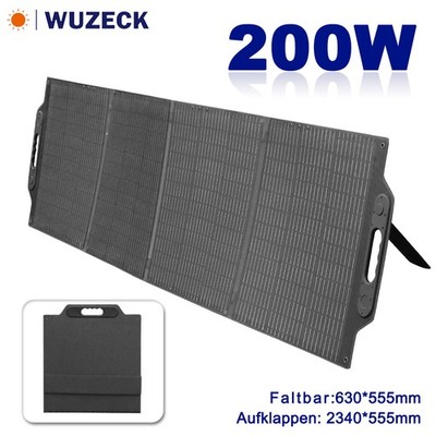 200W Faltbar Solarpanel Tragbar Solarmodul 1-zu-4 Anschluss Wohnmobile Camping