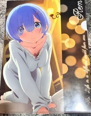 Re: Zero Rem A4 Clear File Blue Hair Illustration Limited Edition Poster