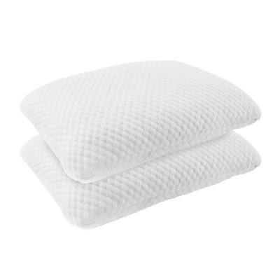 Cooling Memory Foam Standard Size Pillow with Removable Bamboo Cover (Set of 2)