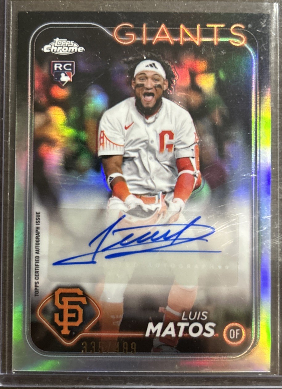 2024 Topps Chrome - Rookie Autographs Luis Matos #RA-LM Refractor /499 (AU, RC)