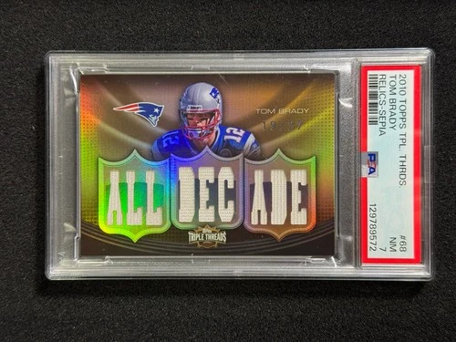 2010 Topps Triple Threads Tom Brady Sepia Game-Used Relics Patch #/27 PSA 7 Gold
