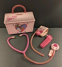 Vintage 1997 Mattel Barbie Doctor Medical Kit Set Bag Stethoscope Cuff Read