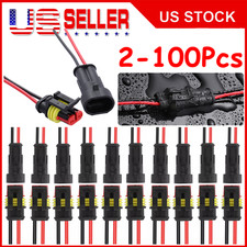 Lot 2Pin Way Car Waterproof Electrical Wire Cable Connector Male Female Plug Kit