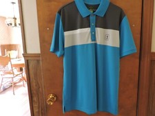 NWT PGA Tour Pro Series Blue Gray Athletic Fit Golf Polo Shirt Size Large