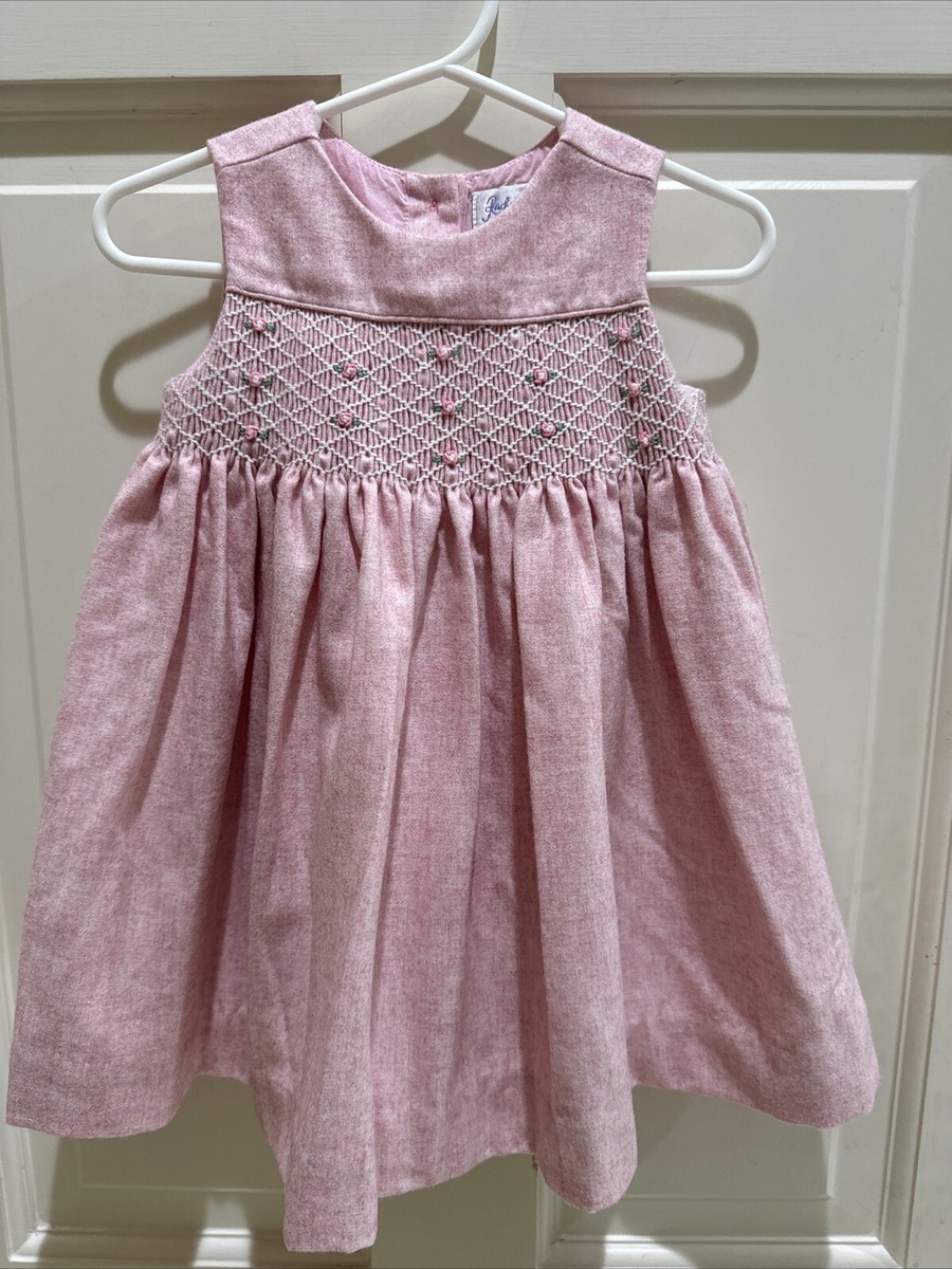 slim fit dress slacks Rachel Riley Pink Tweed Pinafore 6M