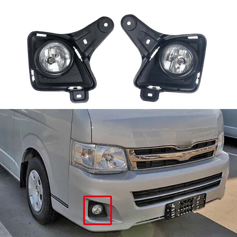 パーツ Toyota Hiace front bumper light TRD Set Front Bumper Fog Lights Lamp w/ Cover Bezel For Toyota