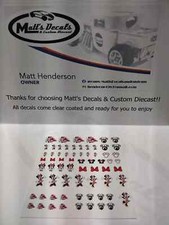 1/64 for hot wheels waterslide decals minnie made MADE IN THE USA!