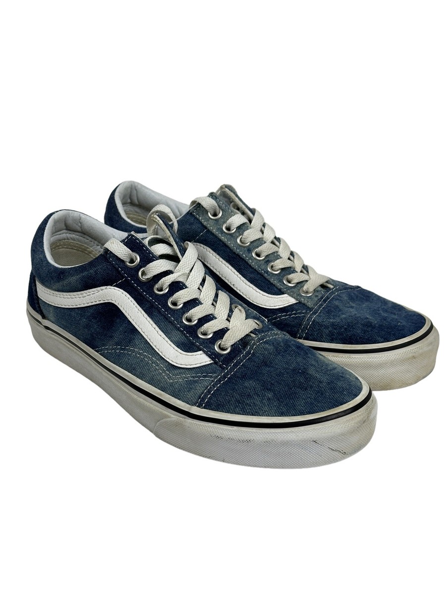 VANS Old Skool Denim Acid Wash Canvas Classic Skate Shoes Men Sz Women Sz 