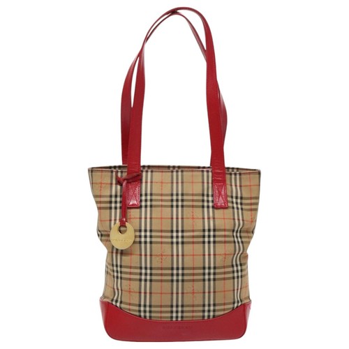 Burberry Nova Check Beige Canvas Shoulder Bag Authentic
