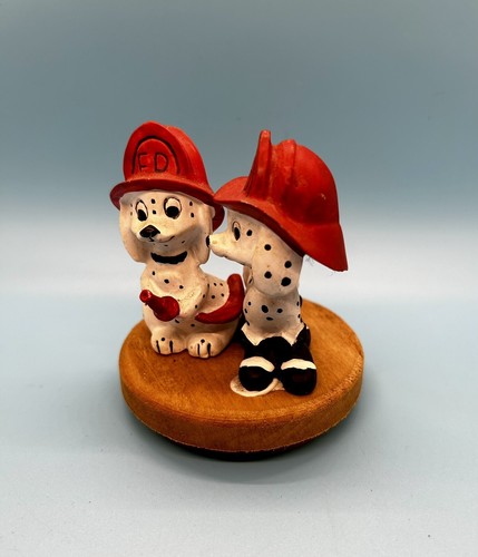 Yankee Candle Fire Department Dalmatians Dogs In Hats Candle Jar Topper Lid - Picture 5 of 8