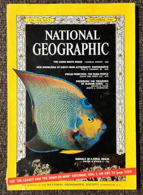 National Geographic magazine November 1966 White House, Earth from Orbit, Nuba