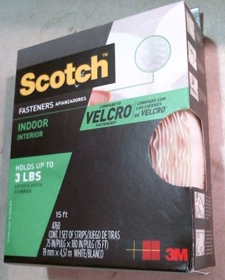 Scotch 96672 Indoor Fasteners 15 Foot Roll White FREE SHIPPING