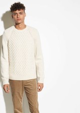 M077 NWT VINCE 100 WOOL CABLE CREWNECK MEN SWEATER SIZE S, M, L, XL, XXL 365
