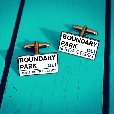 Oldham Athletic Football Stadium Cufflinks. Boundary Park. Gift for him.