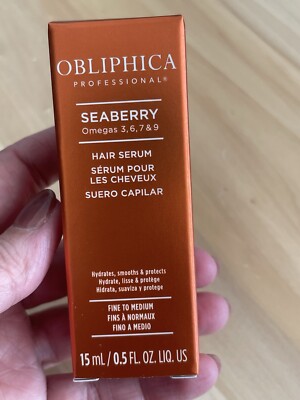Obliphica Seaberry Hair Serum Fine To Medium Hair 0.5 oz New In Box Fast Ship