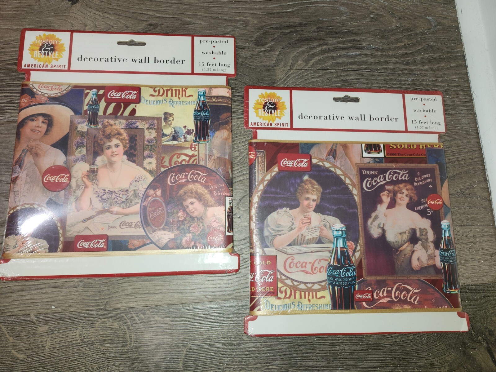 Qty 2 Vintage Coca Cola Victorian Ladies Wallpaper Border, Gold Trim 15' eBay