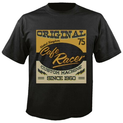 T-Shirt CAFE RACER UNITED KINGDOM ENGLAND LONDON CUSTOM MACHINE HOT ROD US CAR
