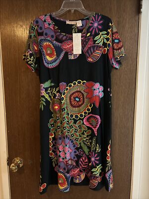 la cera cotton dresses size medium stretch boho floral dress nwt pockets 100% formal outings Women's Glitter Party Dresses Color:Blue Vista returning soon Sleepwear
