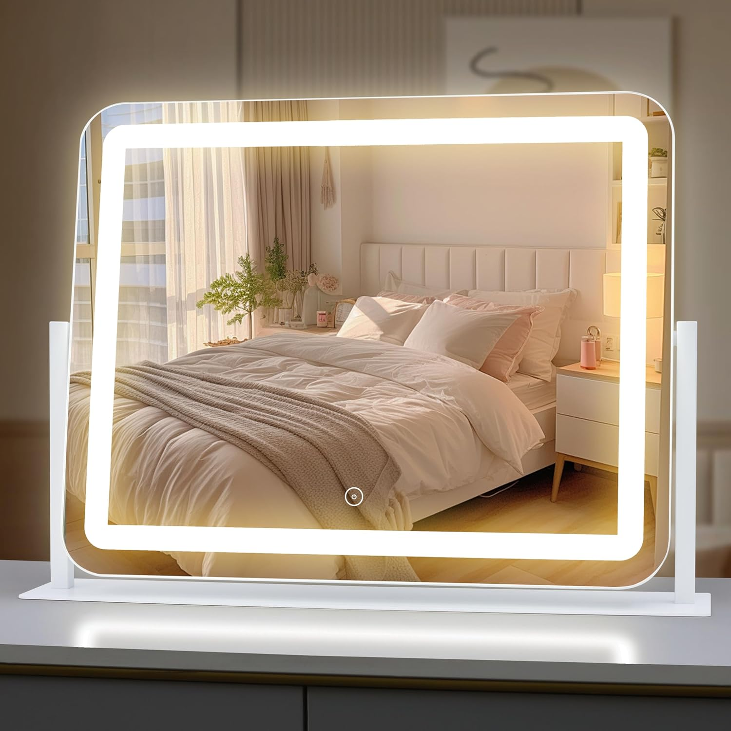 Large LED Lighted Vanity Mirror with Lights for Makeup