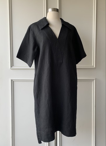 | COUNTRY ROAD | linen popover dress black | SIZE: 10, S ( Fits 12 ) $159 new - Picture 4 of 9