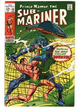 SUB-MARINER #10 (1969) - GRADE 6.0 - THE MAN CALLED BARRACUDA - GENE COLAN ART!