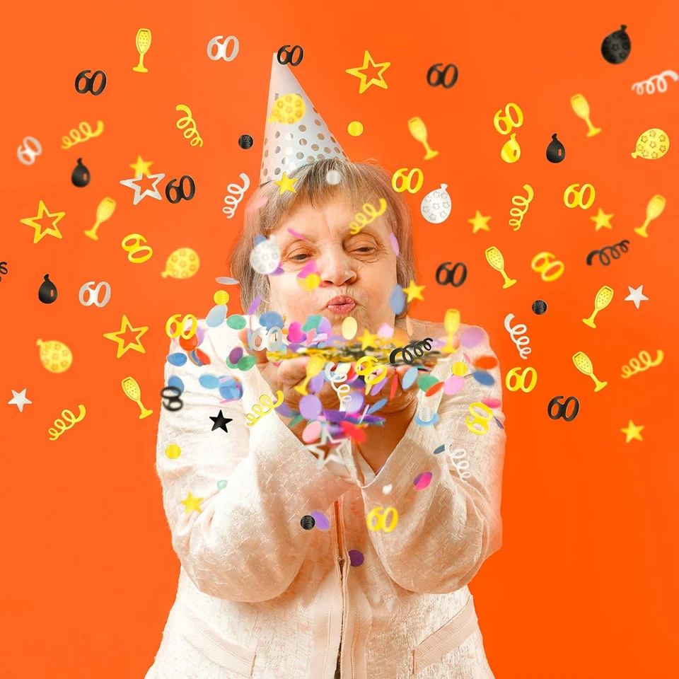 3000 Pieces Birthday Confetti Glitter Number Birthday Decorations Anniversary Me - Image 4 of 4