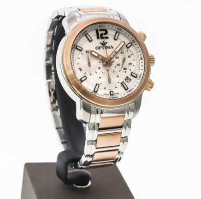 Optima  Swiss Chronograph Watch  OSC399-SR-1   Day Date Quartz 