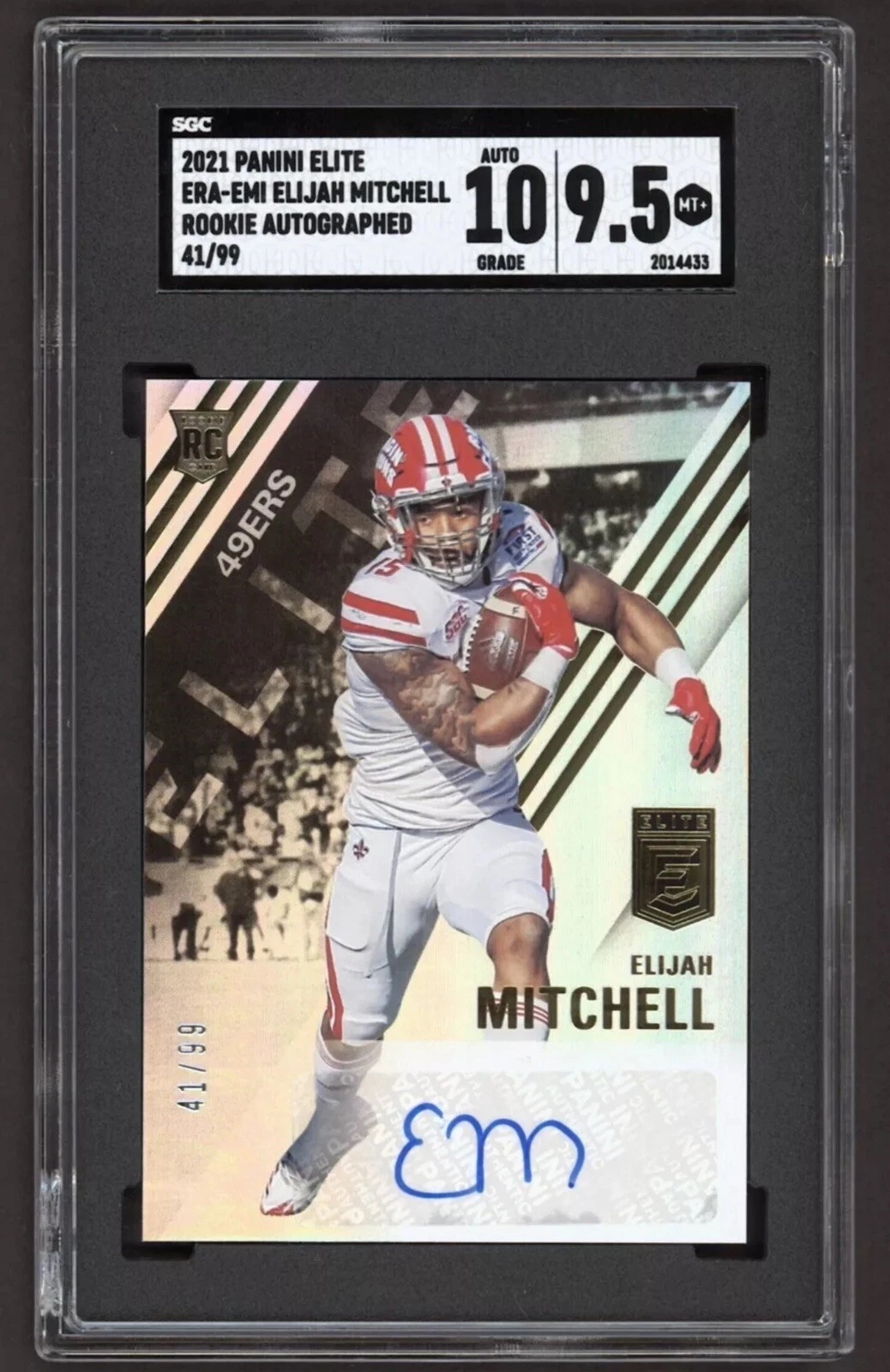Elijah Mitchell Panini Donruss Elite Elite Rookie Autographs #EMI Red