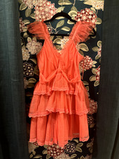 love shack fancy dress size 4 zorina mini dress pink new without tags lace trim