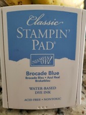 STAMPIN UP BROCADE BLUE CRAFT PIGMENT INK PAD EUC 23929