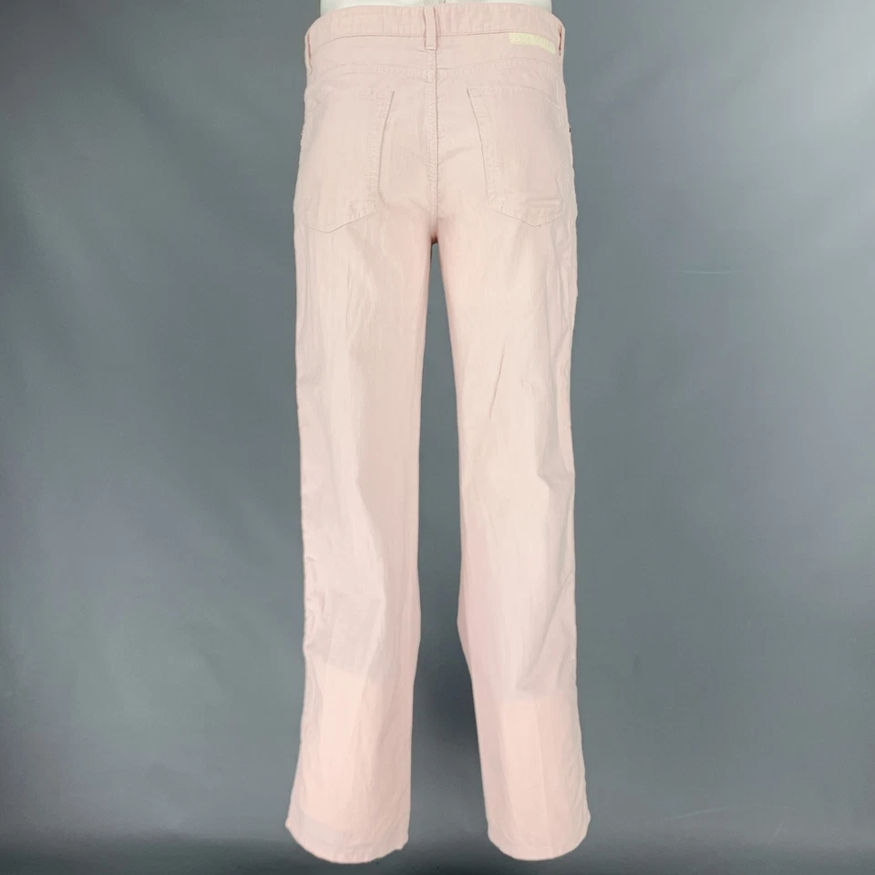 PAL ZILERI Size 36 Pink White Stripe Cotton 5 Pockets Casual Pants - Image 2 of 4