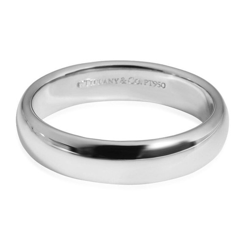 TIFFANY & Co. Classic Platinum 4.5mm Lucida Wedding Band Ring 8 New - Picture 2 of 5