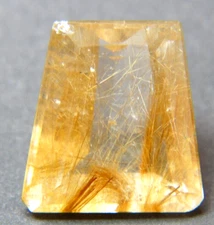 IP3 Rutilated Quartz 14.76ct 17x16x9mm free form shape cut  golden  needles