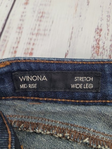 Buffalo David Bitton Dark Wash Winona Mid Rise Wide Leg Stretch Jeans Women's 26 - Picture 4 of 11