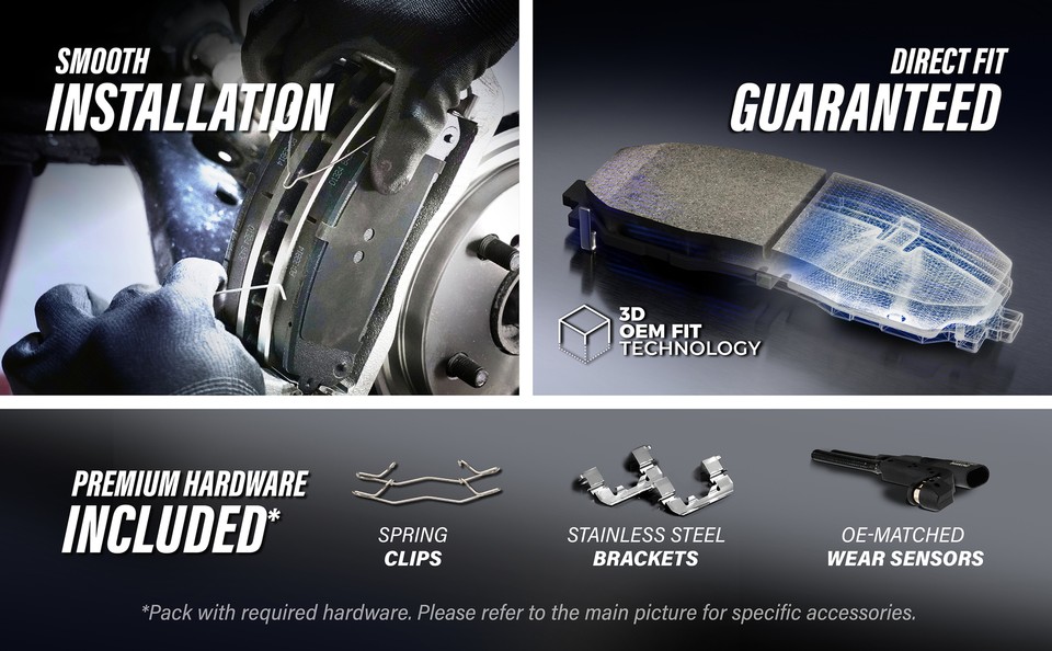 Front Ceramic Brake Pad & Extra Wear Sensor Kit For Volkswagen Jetta