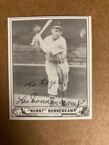 Leo Nonnenkamp Signed 1940 Playball Reprint Card(1986) with COA