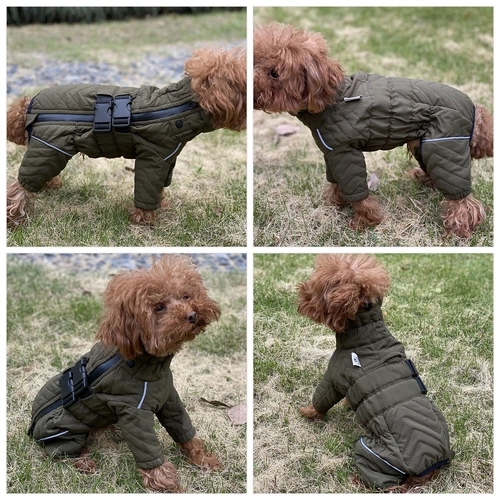 Dog Winter Coat 4 Legs Covered Windproof Waterproof Reflective Warm Dog Clothing - Picture 38 of 65