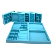 Jewelry Tray Drawer Insert Display Show Case blue  for Ring Pendant set