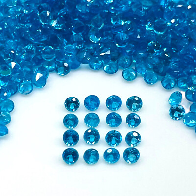 Selene Gems 16-tlg Natürliche Apatit Lose Edelsteine 2mm Rund Neon Blau