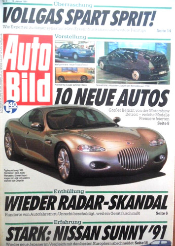 AUTO BILD 3 - 1.1. 1991 Neuheiten-Motorshow Detroit Chrysler 300 Audi 100 Nissan